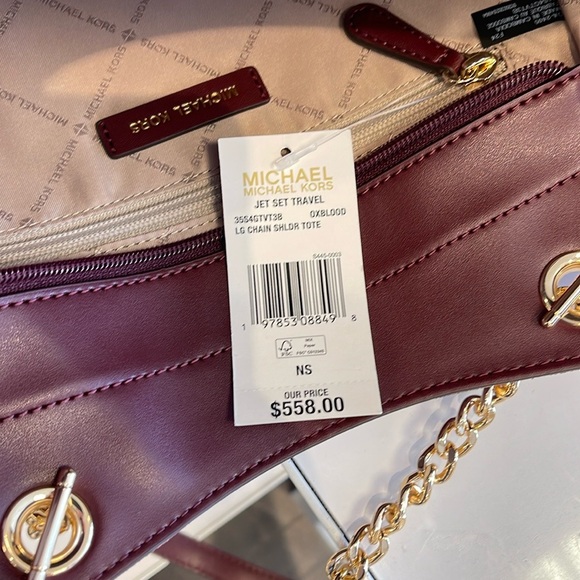 MICHAEL KORS 
Jet Set Travel Large Chain Shoulder Bag & JST LgCONTINENTAL wallet - Picture 12 of 16